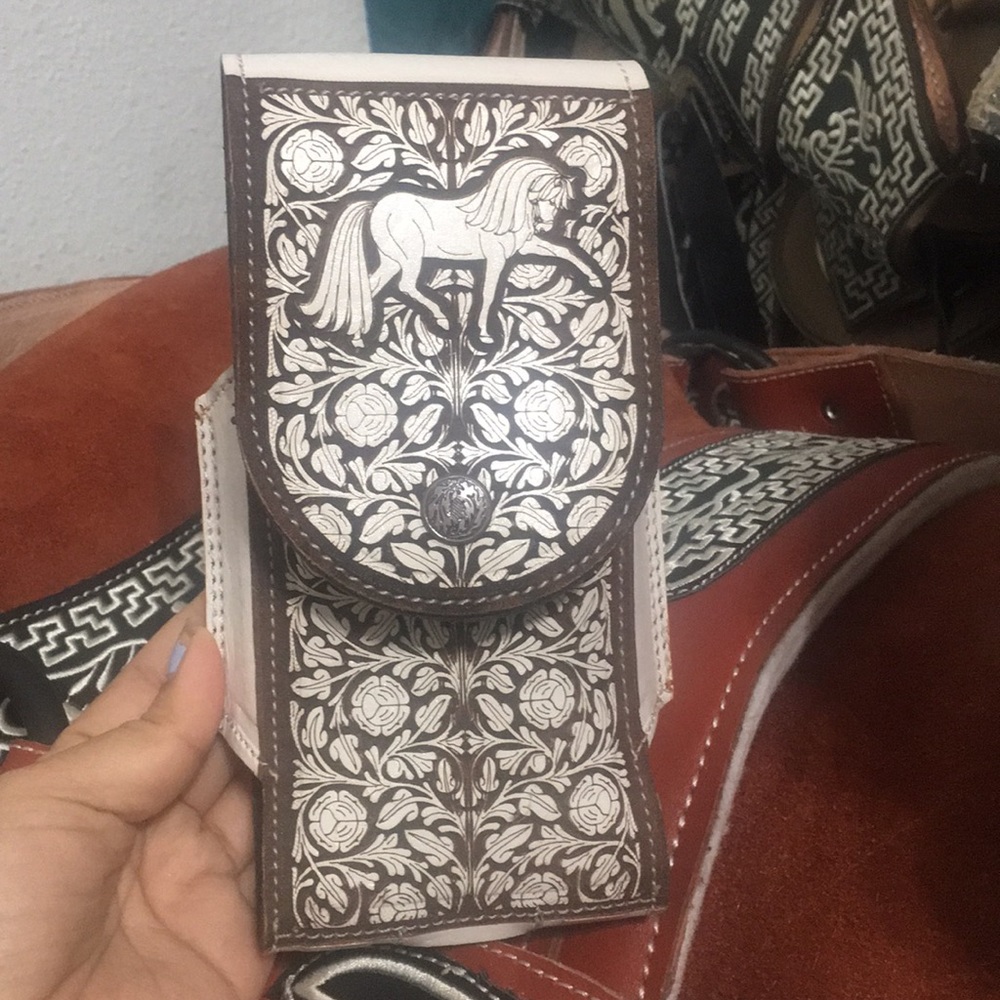 Phone case beautiful case leather design Horse